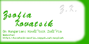 zsofia kovatsik business card